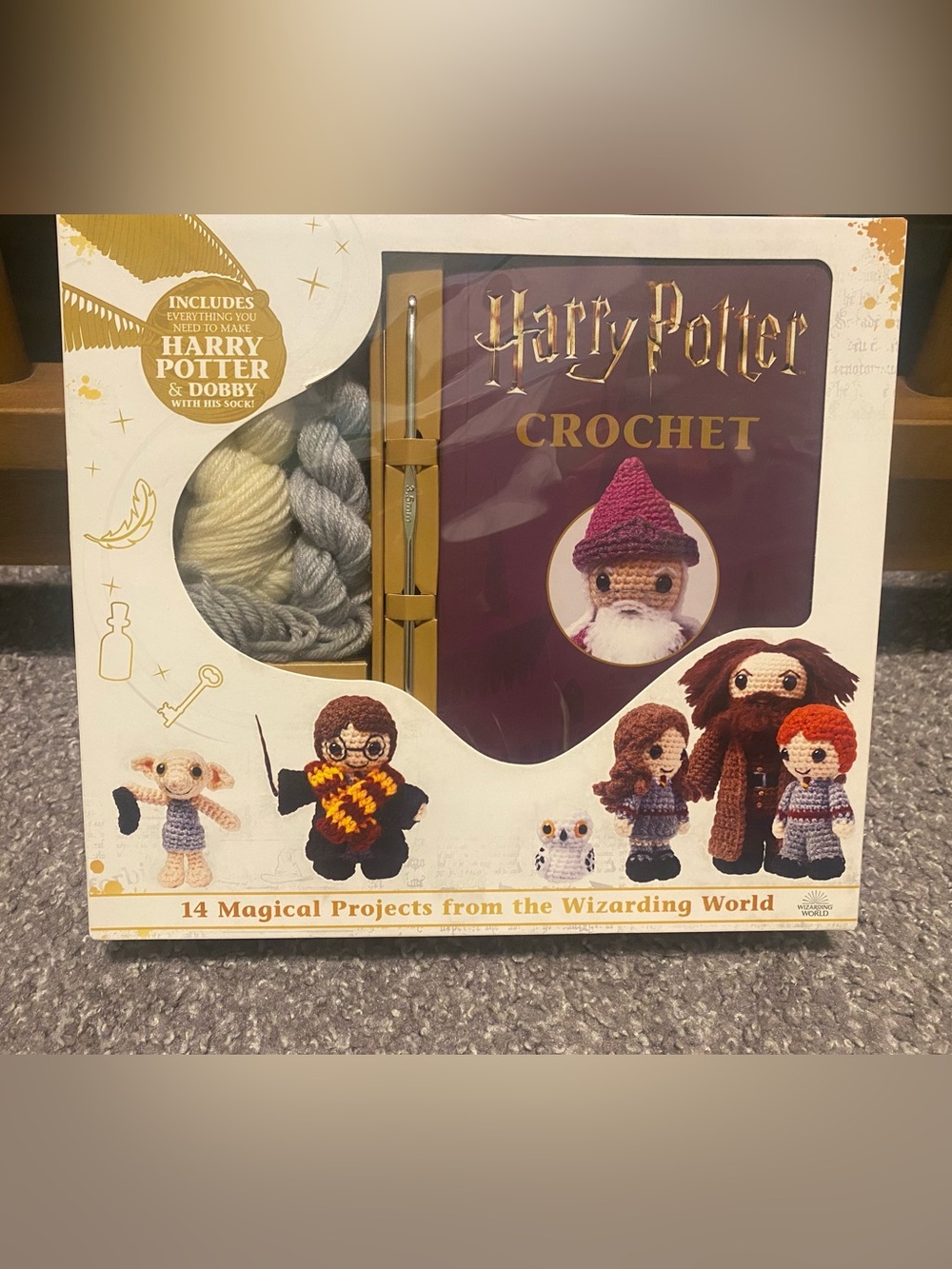 Warner Bros. Harry Potter Crochet Kit – Cream, Gray, Burgundy Accents
